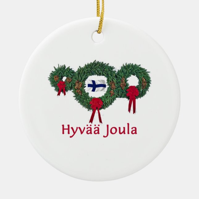 Finnland-Weihnachten 2 Keramikornament (Vorne)