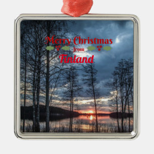 Finnland Weihnachtsgrüße Ornament Aus Metall