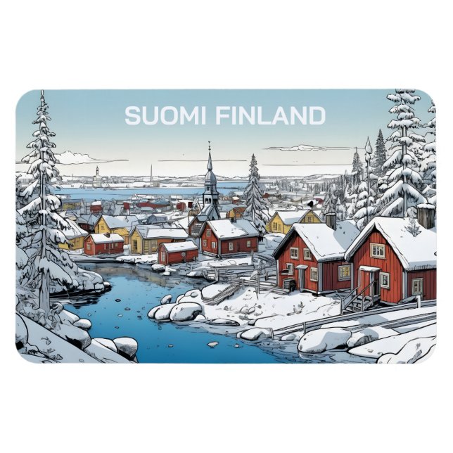 Finnland Wintertäuschung Magnet (Horizontal)