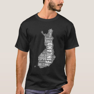Finnland Word Cloud Country Map T-Shirt