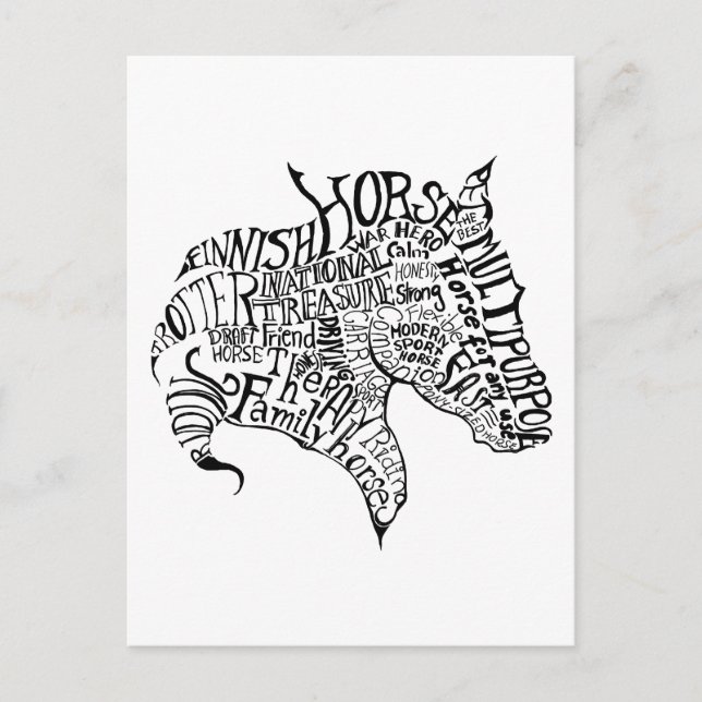 Finnpour Freehand Typografy Postcard Postkarte (Vorderseite)