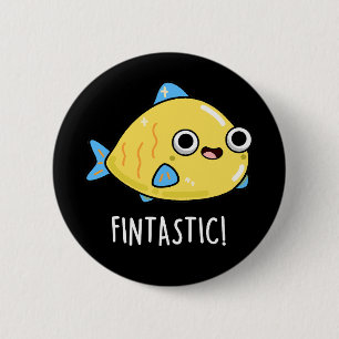Fintastic Funny Fish Puff Dark BG Button