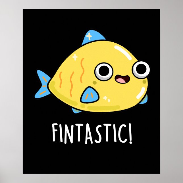 Fintastic Funny Fish Puff Dark BG Poster (Vorne)