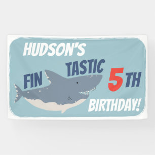 Fintastische Happy Shark Geburtstagsfeier, jedes A Banner