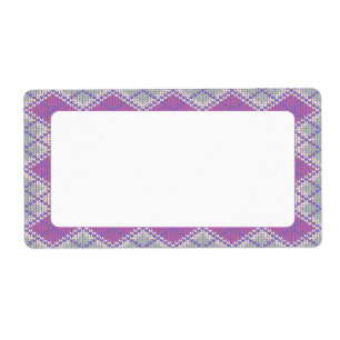 FIOLETT ARGYLE GESTRICKT 5cm x 9,5cm Etiketten