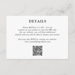 Fiona Black and White Bold Monogram Modern Wedding Begleitkarte