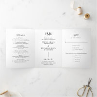 Fiona Black and White Bold Monogram Modern Wedding