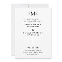 Fiona Black and White Bold Monogram Modern Wedding