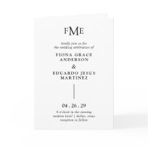 Fiona Black and White Bold Monogram Modern Wedding