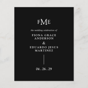 Fiona Black Bold Monogram Modern Wedding