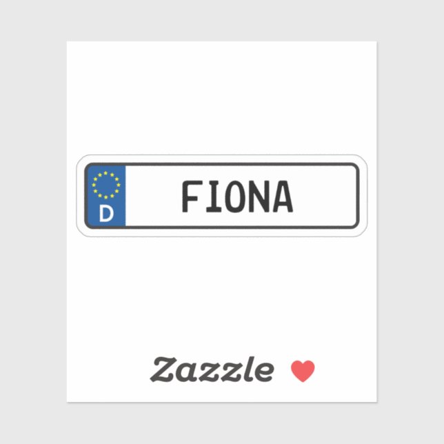 Fiona German Car License Plate Aufkleber (Blatt)
