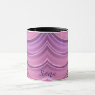 FIONA ~ GLANZVOLL 3D Verrückte Rosa-Mauve-Fraktal  Tasse