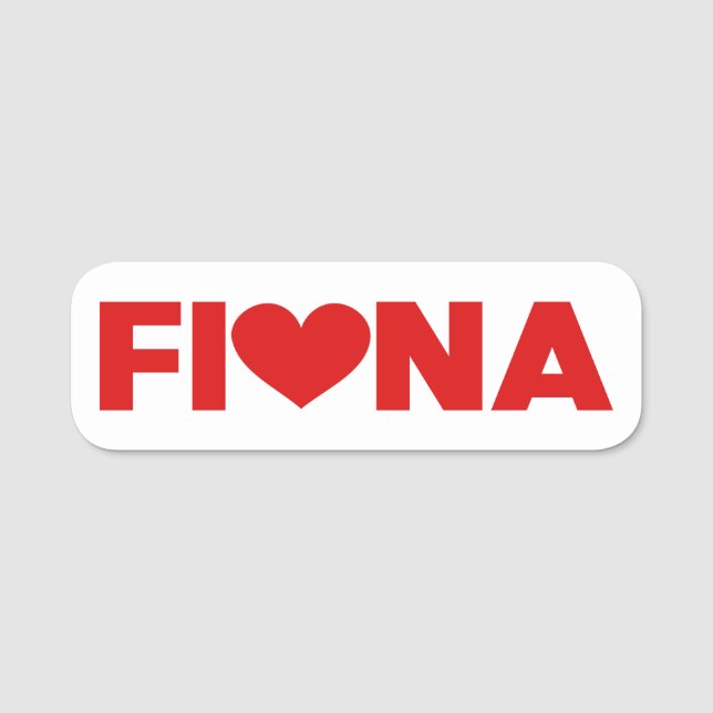 Fiona-Liebe Namensschild (Vorderseite)