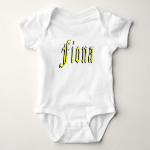 Fiona Name in floral gelb, Baby Strampler