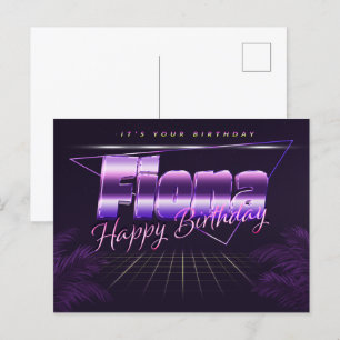 Fiona Name Vorname lila Postkarte Geburtstag