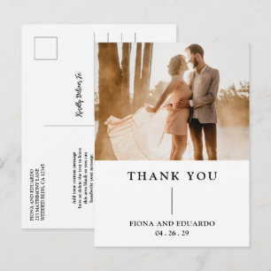 Fiona Photo Fett Monogram Moderne Hochzeit Postkarte