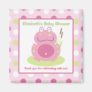 Fiona the Pink Frog Square Gevor Magnet