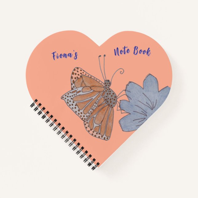 Fionas Schmetterling und Blume Notizbuch (Vorderseite)