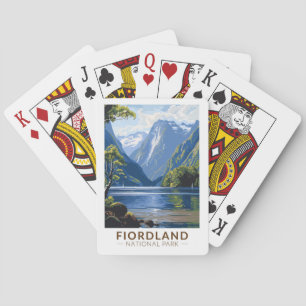 Fiordland National Park Reise Kunst Vintage Spielkarten