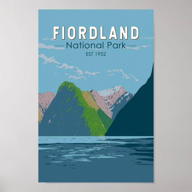 Fiordland Nationalpark Neuseeland Kunst, Dichtung  Poster (Vorne)