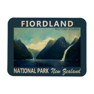 Fiordland Nationalpark Neuseeland Wasserfarbe Magnet