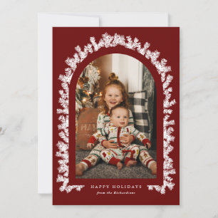 Fir Arch Christmas Foto Grußkarte Feiertagskarte