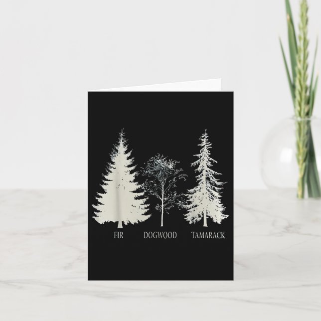 Fir Dogwood Tamarack Vintager Baum Karte (Vorderseite)
