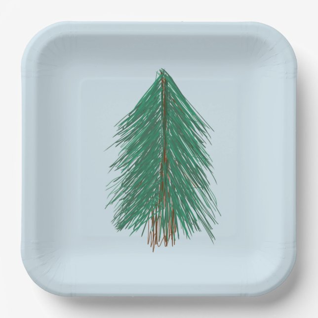 Fir Tree Forest Pappteller (Vorderseite)