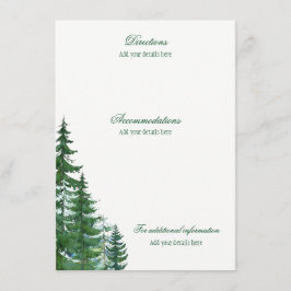 Fir Tree Wedding Details Karten