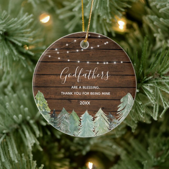 Fir Trees Winter Forest Woodland Godvthers Keramik Ornament (Baum)