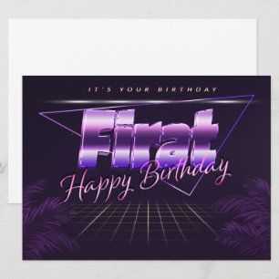 Firat Name Vorname lila retro Karte Geburtstag