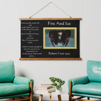 Fire and Ice Bald Wandteppich Mit Holzrahmen