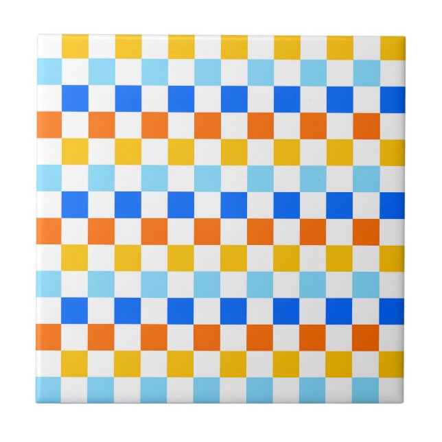 Fire and ice checkerboard pattern fliese (Vorderseite)