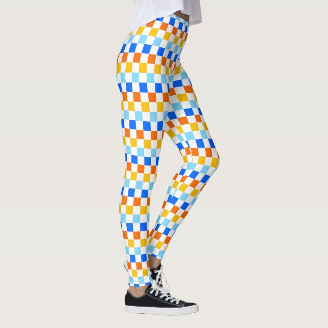 Fire and ice checkerboard pattern leggings (Rechts)