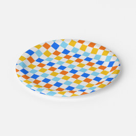 Fire and ice checkerboard pattern pappteller