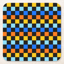 Fire and ice checkerboard pattern rechteckiger pappuntersetzer