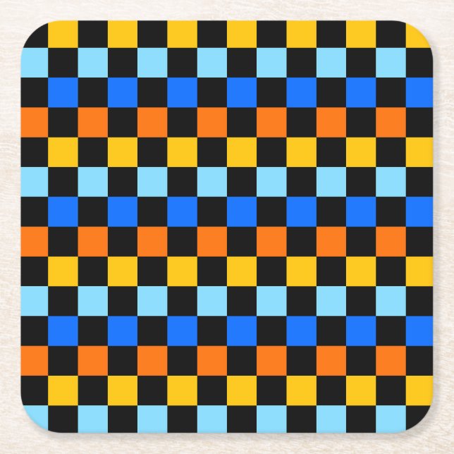 Fire and ice checkerboard pattern rechteckiger pappuntersetzer (Vorderseite)