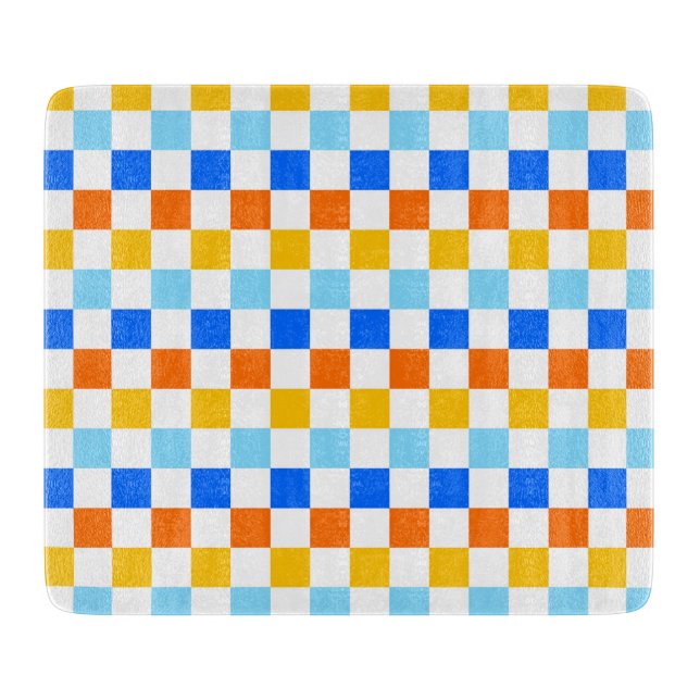 Fire and ice checkerboard pattern schneidebrett (Vorderseite)