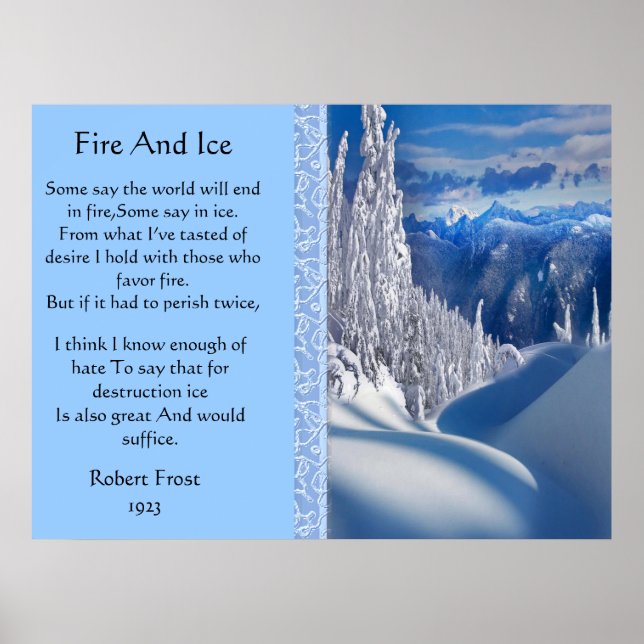 Fire And Ice Majestic Snow Top Posters Poster (Vorne)