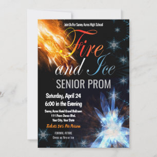 Fire and Ice Prom Tanz an der High School Einladung