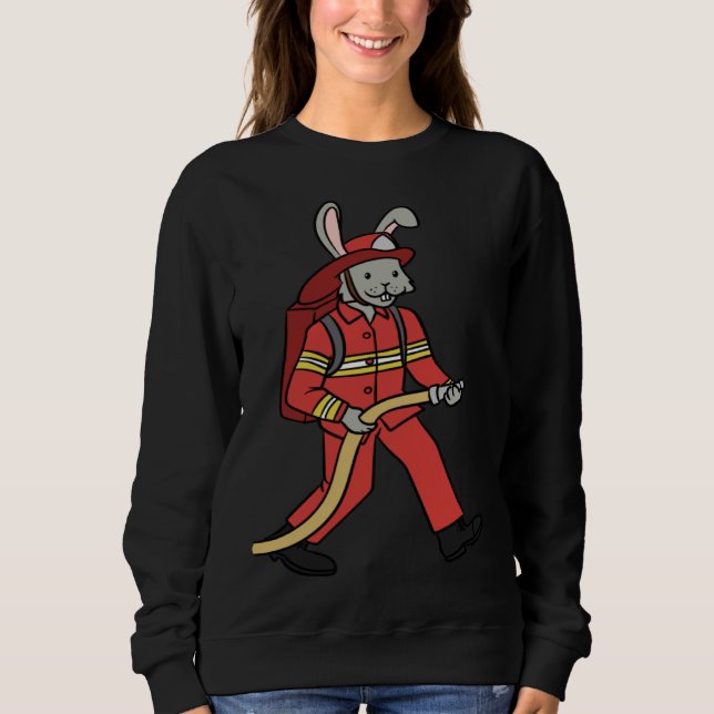 Fire brigade rabbit rabbit firefighter sweatshirt (Vorderseite)