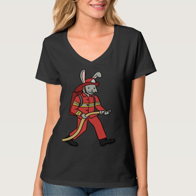 Fire brigade rabbit rabbit firefighter T-Shirt (Vorderseite)