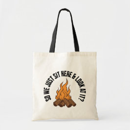 fire cottage campfire heated rivalry tote bag tragetasche