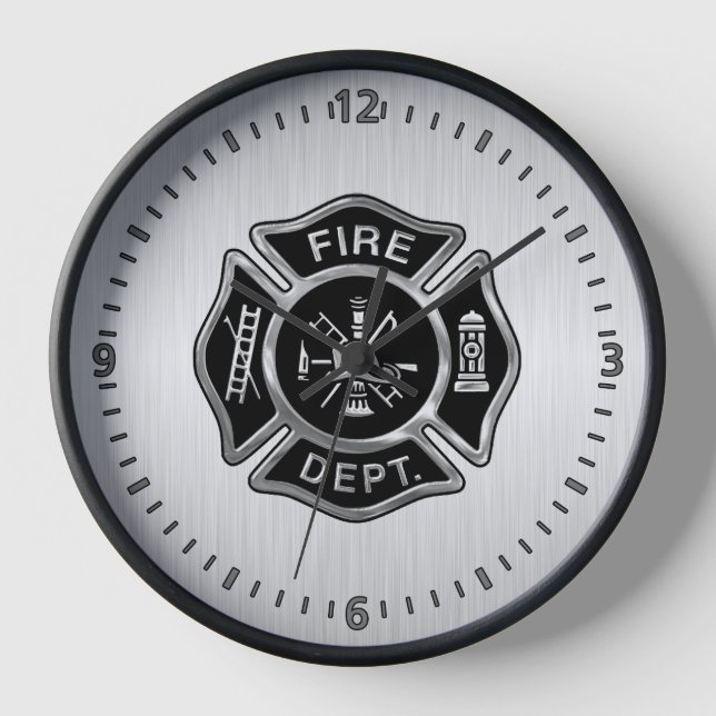 Fire Department Badge Silver Uhr (Vorderseite)
