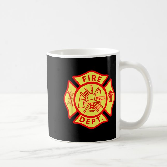 Fire Department Logo Uniform Fireman Symbol Firefi Kaffeetasse (Rechts)