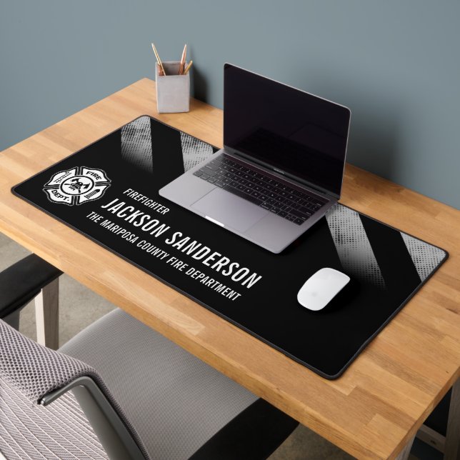 Fire Department Thin Red Line Logo Firefighter Schreibtischunterlage (Büro 2)