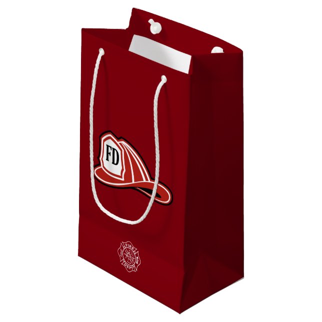 Fire Dept / Firefighter Helmet Gift Bag Kleine Geschenktüte (Vorderseite Schrägansicht)