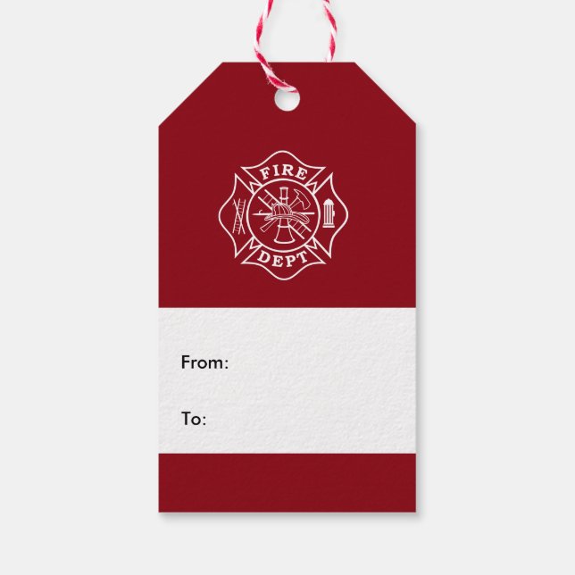 Fire Dept Malteser Cross Geschenk Tag Geschenkanhänger (Rückseite)