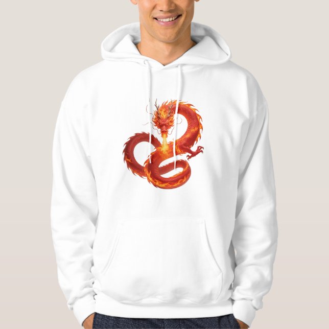 Fire Dragon Fantasy Art Design, Mythical Creature  Hoodie (Vorderseite)