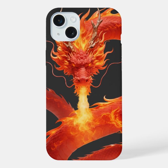 Fire Dragon Fantasy Art Design, Mythical Creature  iPhone Hülle (Rückseite)